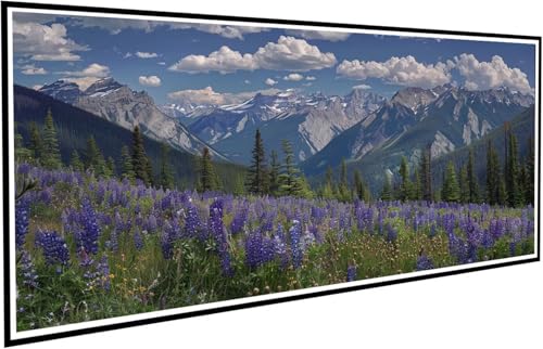 Diamond Painting Lavendel Diamant Painting Bilder Berg Diamond Paintings Erwachsene Groß XXL 90x200cm Diamonds Paintings Kinder DIY Mosaikherstellung Bastelset für Halloween Deko Wohnzimmer J2-757 von JUAIYOON