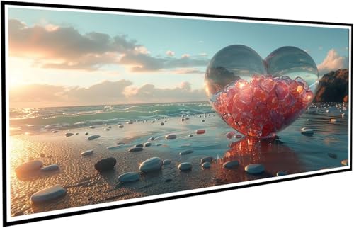 Diamond Painting Liebe Diamant Painting Bilder Strand Diamond Paintings Erwachsene Groß XXL 90x200cm Diamonds Paintings Kinder DIY Mosaikherstellung Bastelset für Halloween Deko Wohnzimmer J2-711 von JUAIYOON