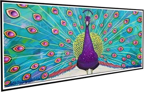 Diamond Painting Pfau Diamant Painting Bilder Tier Diamond Paintings Erwachsene Groß XXL 45x90cm Diamonds Paintings Kinder DIY Mosaikherstellung Bastelset für Halloween Deko Wohnzimmer Geschenk J2-695 von JUAIYOON