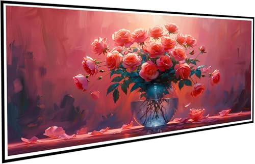 Diamond Painting Rose Diamant Painting Bilder Blütenblatt Diamond Paintings Erwachsene Groß XXL 80x160cm Diamonds Paintings Kinder DIY Mosaikherstellung Bastelset für Halloween Deko Wohnzimmer J2-769 von JUAIYOON