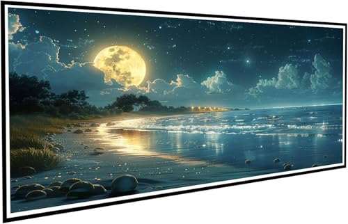 Diamond Painting Strand Diamant Painting Bilder Mond Diamond Paintings Erwachsene Groß XXL 80x160cm Diamonds Paintings Kinder DIY Mosaikherstellung Bastelset für Halloween Deko Wohnzimmer J2-573 von JUAIYOON