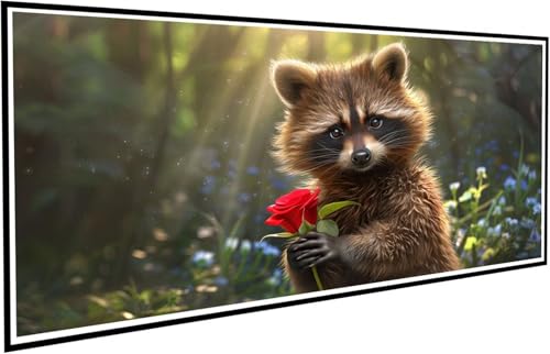 Diamond Painting Tier Diamant Painting Bilder Rose Diamond Paintings Erwachsene Groß XXL 100x200cm Diamonds Paintings Kinder DIY Mosaikherstellung Bastelset für Halloween Deko Wohnzimmer J2-721 von JUAIYOON
