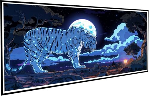 Diamond Painting Tiger Diamant Painting Bilder Landschaft Diamond Paintings Erwachsene Groß XXL 80x160cm Diamonds Paintings Kinder DIY Mosaikherstellung Bastelset für Halloween Deko Wohnzimmer J2-515 von JUAIYOON