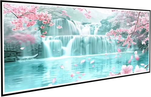 Diamond Painting Wasserfall Diamant Painting Bilder Kirschblüten Diamond Paintings Erwachsene Groß XXL 30x60cm Diamonds Paintings Kinder DIY Mosaikherstellung Bastelset für Deko Wohnzimmer J2-503 von JUAIYOON