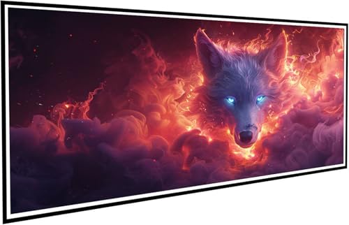 Diamond Painting Wolken Diamant Painting Bilder Wolf Diamond Paintings Erwachsene Groß XXL 100x200cm Diamonds Paintings Kinder DIY Mosaikherstellung Bastelset für Halloween Deko Wohnzimmer J2-699 von JUAIYOON