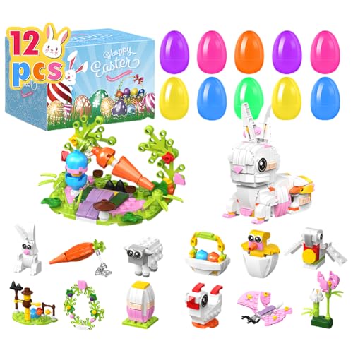 JUCHRZEY 12 Stück Vorgefüllte Ostereier, Bunte Osternest-Füller mit Bausteinen als Geschenk for Jungen und Mädchen JUCHRZEY 12 Stück Vorgefüllte Ostereier, Bunte Osternest-Füller mit Bausteinen als Geschenk for Jungen und Mädchen von JUCHRZEY