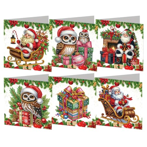 JUCHRZEY 6 Stück DIY 5D Diamond Painting Grußkarte mit Umschlag 5D Diamant Malerei Weihnachten Karten Geburtstag Karte Weihnachtskarte Diamant Painting Geschenkkarte Weihnachtsdeko JUCHRZEY 6 Stück DIY 5D Diamond Painting Grußkarte mit Umschlag 5D Diamant Malerei Weihnachten Karten Geburtstag Karte Weihnachtskarte Diamant Painting Geschenkkarte Weihnachtsdeko von JUCHRZEY
