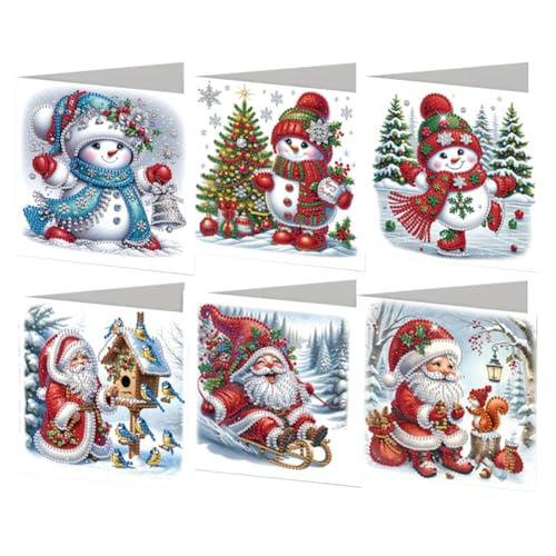 JUCHRZEY 6 Stück DIY 5D Diamond Painting Grußkarte mit Umschlag 5D Diamant Malerei Weihnachten Karten Geburtstag Karte Weihnachtskarte Diamant Painting Geschenkkarte Weihnachtsdeko JUCHRZEY 6 Stück DIY 5D Diamond Painting Grußkarte mit Umschlag 5D Diamant Malerei Weihnachten Karten Geburtstag Karte Weihnachtskarte Diamant Painting Geschenkkarte Weihnachtsdeko von JUCHRZEY