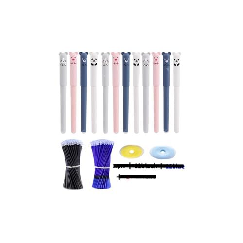 JUCHRZEY Radierbare Gelstifte, 0,5 mm Spitze, niedliches Cartoon-Radierer-Stift-Set mit Radiergummi, Lernmaterial for Schüler(12 Stifte,12 schwarze Nachfüllungen,12 blaue Nachfüllungen,2 Radiergummis) JUCHRZEY Radierbare Gelstifte, 0,5 mm Spitze, niedliches Cartoon-Radierer-Stift-Set mit Radiergummi, Lernmaterial for Schüler(12 Stifte,12 schwarze Nachfüllungen,12 blaue Nachfüllungen,2 Radiergummis) von JUCHRZEY