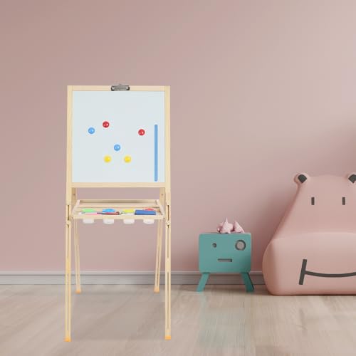 3-in-1-Kunststaffelei aus Holz, Art-Staffelei für Kinder, verstellbares stehendes Zeichenbrett mit Malzubehör, Doppelseitige Kunststaffelei, Kindertafel für ab 3-16 Jahre 3-in-1-Kunststaffelei aus Holz, Art-Staffelei für Kinder, verstellbares stehendes Zeichenbrett mit Malzubehör, Doppelseitige Kunststaffelei, Kindertafel für ab 3-16 Jahre von JUDEMII