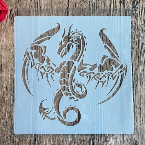 Drachen-Schablonen zum Basteln, 20 x 20 cm, Drachen-Schablonen zum Malen auf Holzwänden, Leinwand, Dekorationen, DIY-Projekte von JUDUOYANXIAN