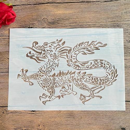 Drachen-Schablonen zum Basteln, A4, 29 x 21 cm, Tierdrachen-Schablonen zum Malen auf Holzwänden, Leinwand, Dekorationen, DIY-Projekte von JUDUOYANXIAN