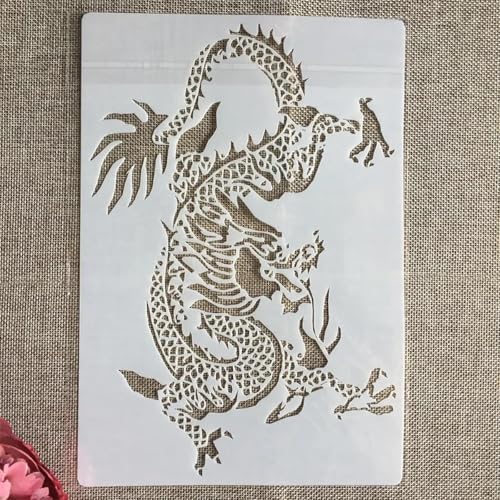 Drachenschablonen zum Basteln, 26 x 18 cm, westlicher Drache, Schablone zum Malen auf Holzwänden, Leinwand, Dekorationen, DIY-Projekte, Stil B, 29 x 21 cm von JUDUOYANXIAN