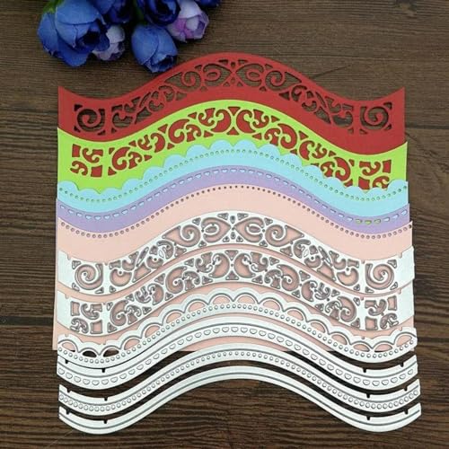 Metallschablonen für Kartenherstellung, 15 cm, Vintage-Spitze, gebogen, gewellter Rand, Metall-Stanzformen, Prägung, Scrapbooking, Papierhandwerk Metallschablonen für Kartenherstellung, 15 cm, Vintage-Spitze, gebogen, gewellter Rand, Metall-Stanzformen, Prägung, Scrapbooking, Papierhandwerk von JUDUOYANXIAN
