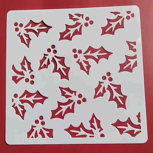 Schablonen zum Basteln, 13 x 13 cm, Blätter, wiederverwendbar, Schablonen-Set zum Malen auf Holz, Wand, Leinwand, Kunststoffschablone für Tür, Heimdekoration, Stil 5 von JUDUOYANXIAN