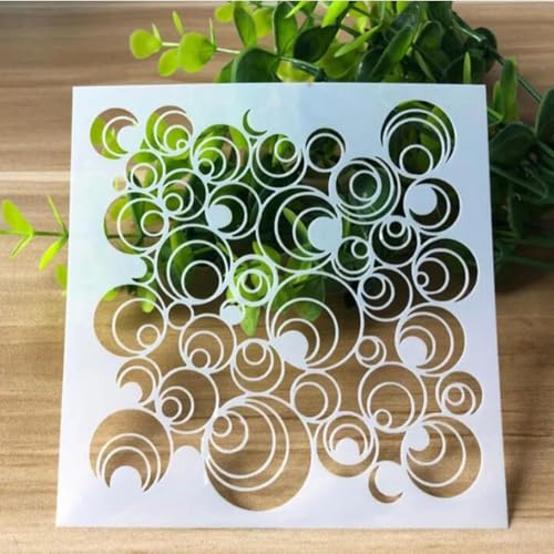 Schablonen zum Basteln, 13 x 13 cm, Fluss, wiederverwendbares Schablonen-Set zum Malen auf Holz, Wand, Leinwand, Kunststoffschablone für Tür, Heimdekoration, Stil 4 von JUDUOYANXIAN