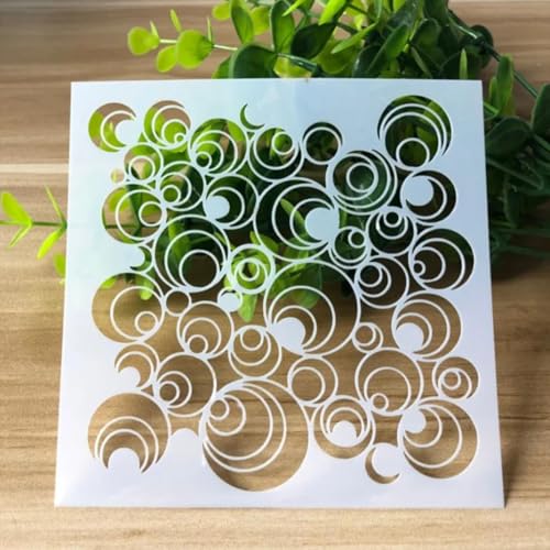 Schablonen zum Basteln, 13 x 13 cm, wiederverwendbar, Blumen-Schablonen-Set zum Malen auf Holz, Wand, Leinwand, Kunststoffschablone für Tür, Heimdekoration, Muster A von JUDUOYANXIAN
