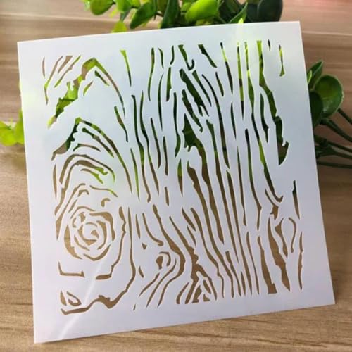 Schablonen zum Basteln, 13 x 13 cm, wiederverwendbar, Blumen-Schablonen-Set zum Malen auf Holz, Wand, Leinwand, Kunststoffschablone für Tür, Heimdekoration, Stil 11 von JUDUOYANXIAN