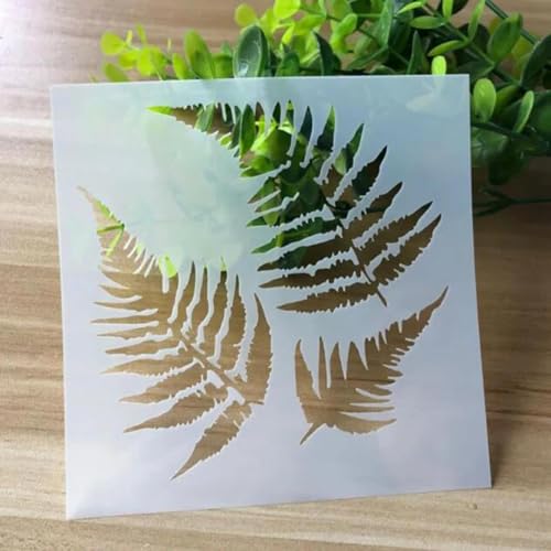 Schablonen zum Basteln, 13 x 13 cm, wiederverwendbar, Federschablonen-Set zum Malen auf Holz, Wand, Leinwand, Kunststoffschablone für Tür, Heimdekoration von JUDUOYANXIAN