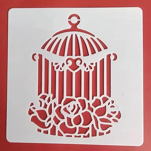 Schablonen zum Basteln, 13 x 13 cm, wiederverwendbar, Schablonen-Set zum Malen auf Holz, Wand, Leinwand, Kunststoffschablone für Tür, Heimdekoration, Stil 4 von JUDUOYANXIAN