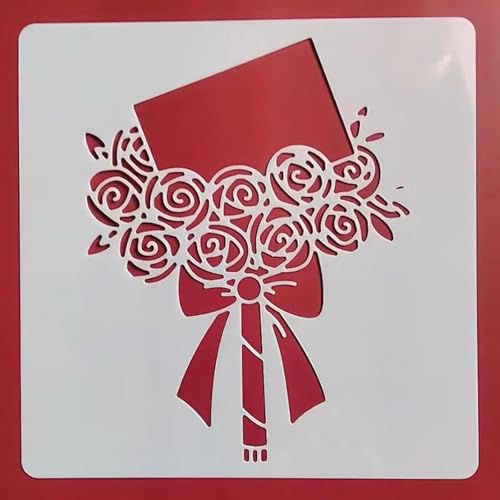 Schablonen zum Basteln, 13 x 13 cm, wiederverwendbares Schablonen-Set zum Malen auf Holz, Wand, Leinwand, Kunststoffschablone für Tür, Heimdekoration, Stil 4 von JUDUOYANXIAN