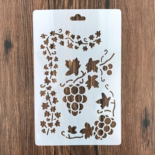 Schablonen zum Basteln, 18 x 11,6 cm, Weinblätter, wiederverwendbares Schablonen-Set zum Malen auf Holzwand, Leinwand, Kunststoffschablone für Tür, Heimdekoration von JUDUOYANXIAN