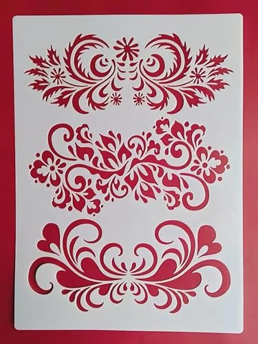 Schablonen zum Basteln, 21 x 29 cm, Totenkopf und Krähe, wiederverwendbares Schablonen-Set zum Malen auf Holzwand, Leinwand, Kunststoffschablone für Tür, Heimdekoration, Stil 3 von JUDUOYANXIAN