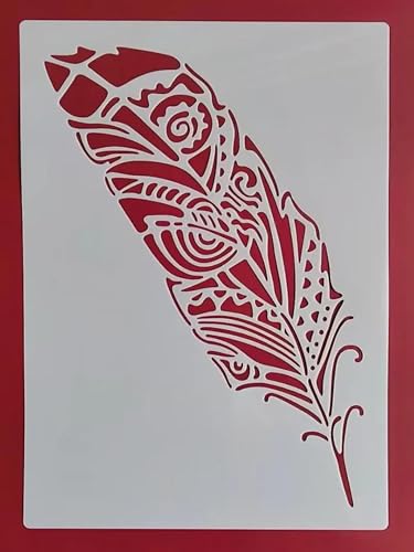 Schablonen zum Basteln, 21 x 29 cm, wiederverwendbar, Federschablonen-Set zum Malen auf Holz, Wand, Leinwand, Kunststoffschablone für Tür, Heimdekoration, Stil 4 von JUDUOYANXIAN