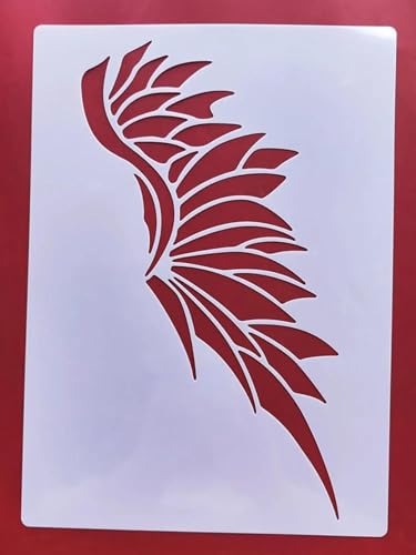 Schablonen zum Basteln, 21 x 29 cm, wiederverwendbar, Flügel-Schablonen-Set zum Malen auf Holz, Wand, Leinwand, Kunststoffschablone für Tür, Heimdekoration, Stil 1 von JUDUOYANXIAN