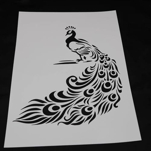 Schablonen zum Basteln, 29 x 21 cm, Tiertiger wiederverwendbar, Schablonen-Set zum Malen auf Holz, Wand, Leinwand, Kunststoffschablone für Tür, Heimdekoration, Stil 1 von JUDUOYANXIAN