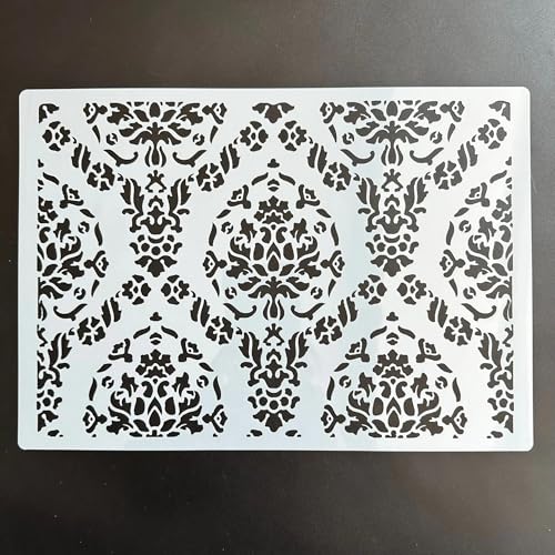 Schablonen zum Basteln, A4, 29 x 21 cm, Rose, wiederverwendbares Schablonen-Set zum Malen auf Holzwand, Leinwand, Kunststoffschablone für Tür, Heimdekoration, Muster C von JUDUOYANXIAN