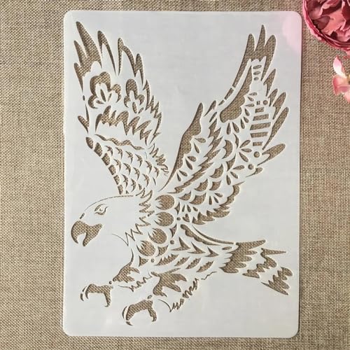 Schablonen zum Basteln, wiederverwendbar, A4, 29 x 21 cm, Adler-Schablone für Wand, Heimdekoration, ideal für Bastelprojekte von JUDUOYANXIAN