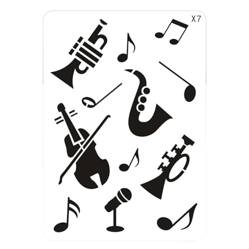 Schablonen zum Malen auf Holz, 14,5 x 20,5 cm, Musik-Zeichen-Vorlagen-Set zum Malen auf Holz, Wand, Stoff, Tür, Veranda, Fels, DIY-Zubehör Schablonen zum Malen auf Holz, 14,5 x 20,5 cm, Musik-Zeichen-Vorlagen-Set zum Malen auf Holz, Wand, Stoff, Tür, Veranda, Fels, DIY-Zubehör von JUDUOYANXIAN
