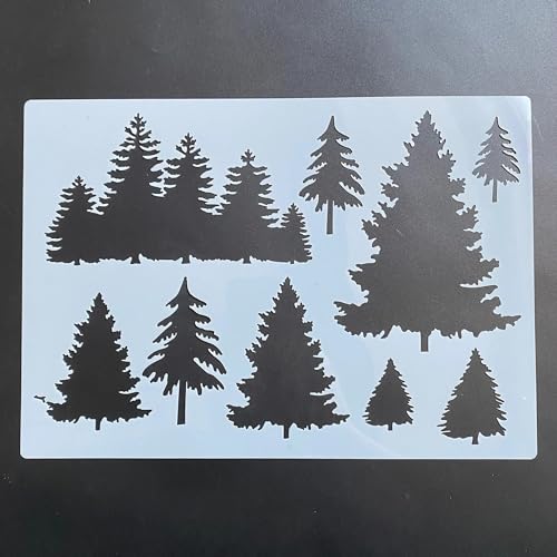 Schablonen zum Malen auf Holz, 29 x 21 cm, Baum-Zeichen-Vorlagen-Set zum Malen auf Holz, Wand, Stoff, Tür, Veranda, Felsen, DIY-Zubehör von JUDUOYANXIAN