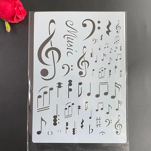 Schablonen zum Malen auf Holz, A4, 29 x 21 cm, Musiknoten-Zeichen-Vorlagen-Set zum Malen auf Holz, Wand, Stoff, Tür, Veranda, Felsen, DIY-Zubehör Schablonen zum Malen auf Holz, A4, 29 x 21 cm, Musiknoten-Zeichen-Vorlagen-Set zum Malen auf Holz, Wand, Stoff, Tür, Veranda, Felsen, DIY-Zubehör von JUDUOYANXIAN