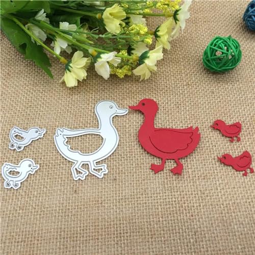 JUDUOYANXIAN Stanzformen für Kartenherstellung, 6 x 7 cm, Enten, Metall, runde Löcher, Etiketten, Etiketten, Scrapbooking, Papierbasteln von JUDUOYANXIAN