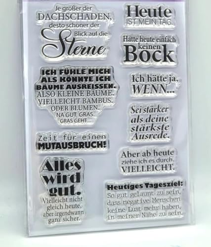 Transparente Stempel, Kartenherstellung, 11 x 16 cm, deutscher Stempel, transparente Stempel für Scrapbooking, transparentes Silikon-Gummi, Fotoalbum, Dekoration, Stil 1 von JUDUOYANXIAN