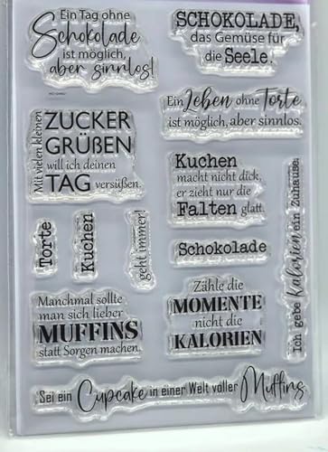 Transparente Stempel, Kartenherstellung, 11 x 16 cm, deutscher Stempel, transparente Stempel für Scrapbooking, transparentes Silikon-Gummi, Fotoalbum, Dekoration, Stil 4 von JUDUOYANXIAN