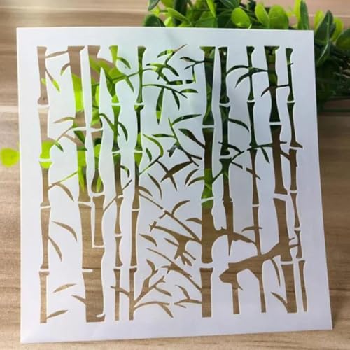 Zeichenschablonen, 13 x 13 cm, Bambuswald, hohl, wiederverwendbar, Kunststoff-Schablonen-Set zum Malen auf Holz, Wand, Stoff, Stein, Leinwand, Möbel, Heimdekoration Zeichenschablonen, 13 x 13 cm, Bambuswald, hohl, wiederverwendbar, Kunststoff-Schablonen-Set zum Malen auf Holz, Wand, Stoff, Stein, Leinwand, Möbel, Heimdekoration von JUDUOYANXIAN