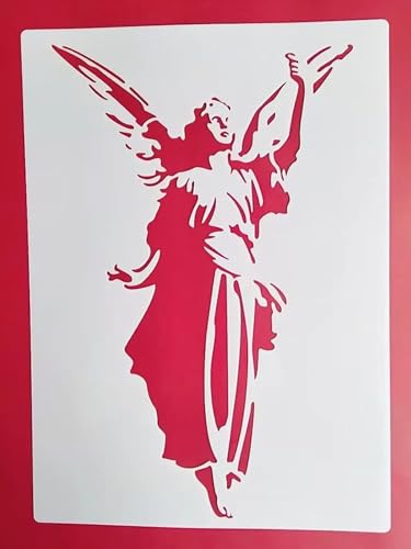 Zeichenschablonen, 21 x 29 cm, Motiv: Engelgöttin, wiederverwendbar, Kunststoff-Schablonen-Set zum Malen auf Holz, Wand, Stoff, Stein, Leinwand, Möbel, Heimdekoration, Stil 2 von JUDUOYANXIAN