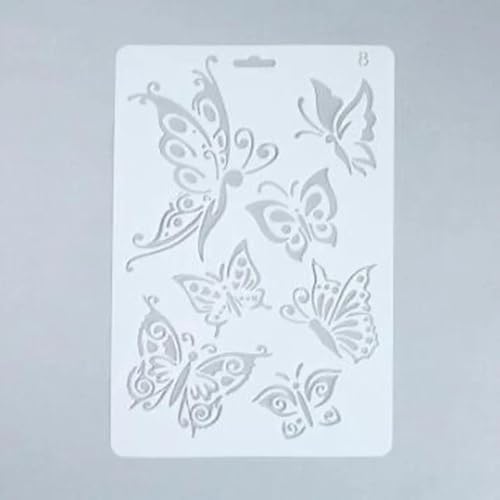 Zeichenschablonen, 26 x 17,5 cm, Schmetterling, wiederverwendbar, Kunststoff-Schablonen-Set zum Malen auf Holz, Wand, Stoff, Stein, Leinwand, Möbel, Heimdekoration Zeichenschablonen, 26 x 17,5 cm, Schmetterling, wiederverwendbar, Kunststoff-Schablonen-Set zum Malen auf Holz, Wand, Stoff, Stein, Leinwand, Möbel, Heimdekoration von JUDUOYANXIAN
