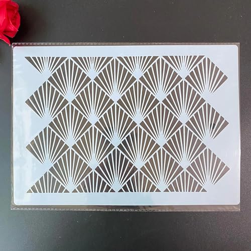 Zeichenschablonen, A4, 29 x 21 cm, Retro-Muster, wiederverwendbar, Kunststoff-Schablonen-Set zum Malen auf Holz, Wand, Stoff, Stein, Leinwand, Möbel, Heimdekoration von JUDUOYANXIAN
