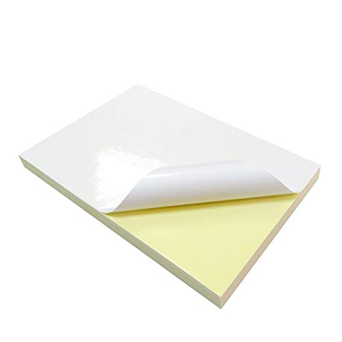 JUHONNZ A4 Aufkleber Papier,20 Blatt Weiß Hochglanzpapier Aufkleber Etiketten Selbstklebendes Etikett Druckpapier,Klebriges bedruckbares Aufkleberpapier für Laserdrucker von JUHONNZ