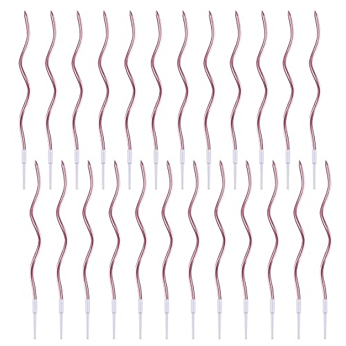 Spiral Geburtstagskerze,24 Pcs Cake Topper Dekorationen Geburtstagskerzen Kuchen Kerzen für Kinder Geburtstag Hochzeit Party,Roségold von JUHONNZ