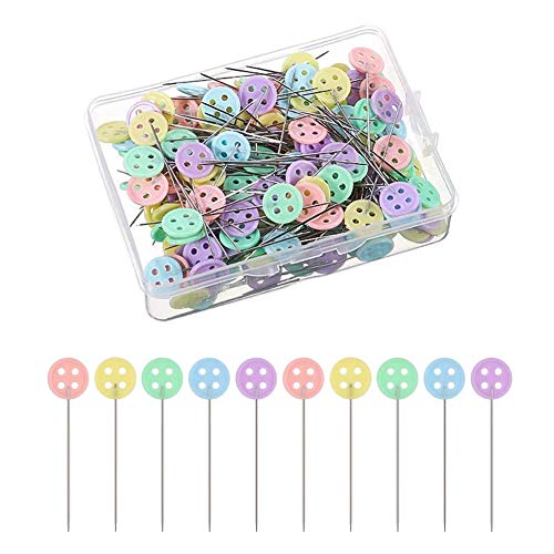 Stecknadeln mit Kopf,100 Pcs Stecknadel mit Blumenkopf Patchwork Zubehör mit Aufbewahrungsbox aus Kunststoff für Näharbeiten und zum Basteln von JUHONNZ
