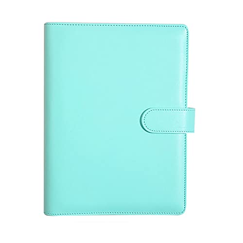 Leder A5 Ringbuch,Ringbuch Planer Notebook Leder Notizbuch Nachfüllbares Notebook Planer Organizer mit Magnetisch Schnalle Schließung für A5 Füllpapier (Innenpapier nicht enthalten) Blau von JUHONNZ