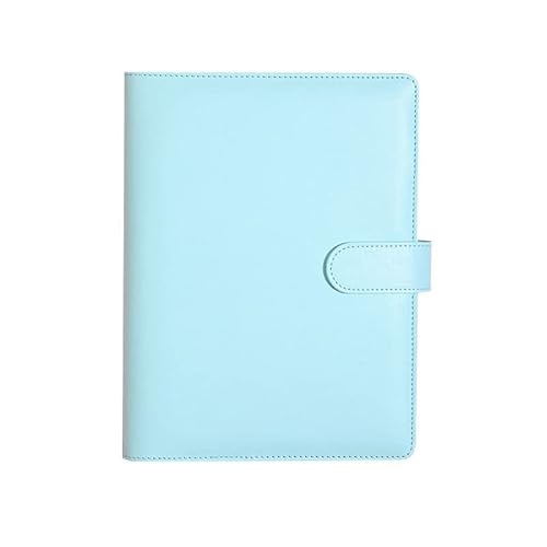 Leder A5 Ringbuch,Ringbuch Planer Notebook Leder Notizbuch Nachfüllbares Notebook Planer Organizer mit Magnetisch Schnalle Schließung für A5 Füllpapier (Innenpapier nicht enthalten) Blau von JUHONNZ