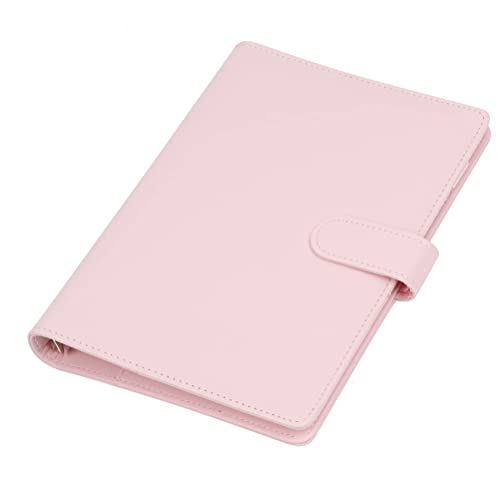 Leder A5 Ringbuch,Ringbuch Planer Notebook Leder Notizbuch Nachfüllbares Notebook Planer Organizer mit Magnetisch Schnalle Schließung für A5 Füllpapier (Innenpapier nicht enthalten) Rosa von JUHONNZ