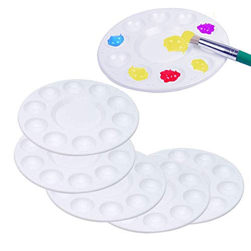 Mischpalette,6 Stück Kunststoff Runde Palette Kinder und Erwachsene für Aquarell Malen und Bastelarbeiten Weiß Durchmesser-17 cm Mischpalette,6 Stück Kunststoff Runde Palette Kinder und Erwachsene für Aquarell Malen und Bastelarbeiten Weiß Durchmesser-17 cm von JUHONNZ