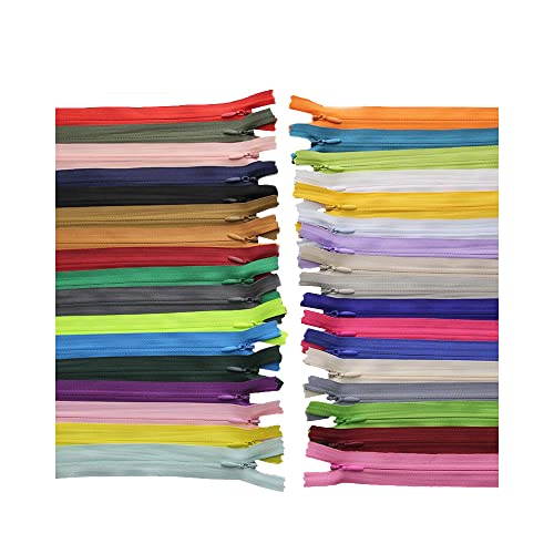 Unsichtbare Reißverschlüsse,32 Stück Farbiger Reißverschluss Nylon Schneider Nähen Metallreißverschlüsse Zipper Reisverschlüsse zum Nähen für Schneiderkleidung Basteln Kurzwaren von JUHONNZ